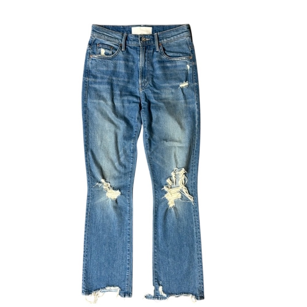 MOTHER SUPERIOR JEANS THE INSIDER ANKLE CHEW HIGH RISE DESTROYED BILLS BOHO